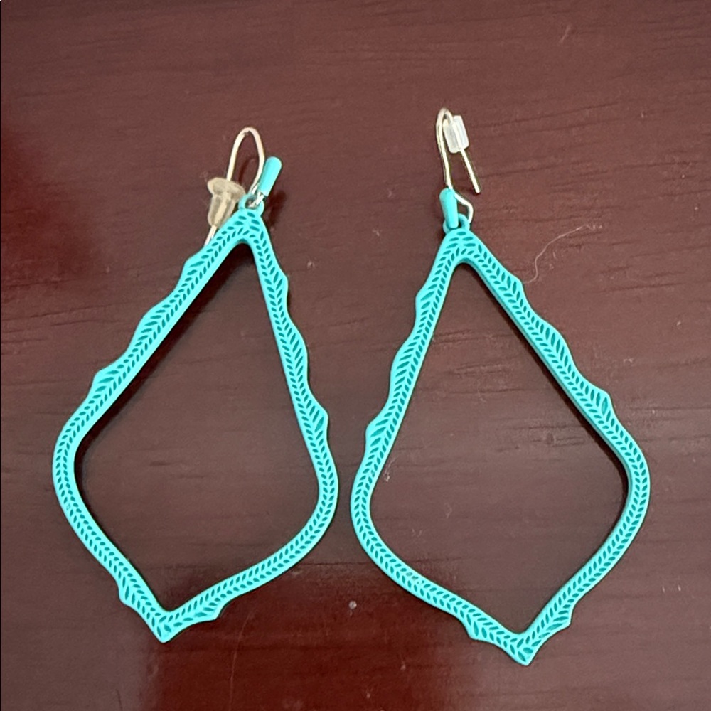 Kendra Scott Teal Open Frame Earrings